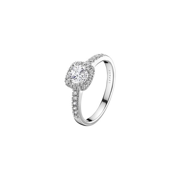 Solitaire Lepage Madame Rose en or blanc diamants