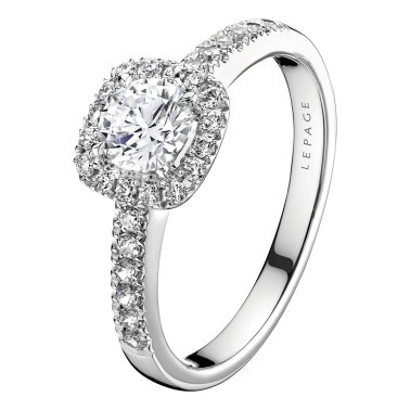 Solitaire Lepage Madame Rose en or blanc diamants