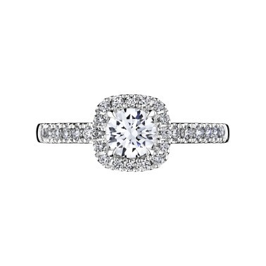 Solitaire Lepage Madame Rose en or blanc diamants