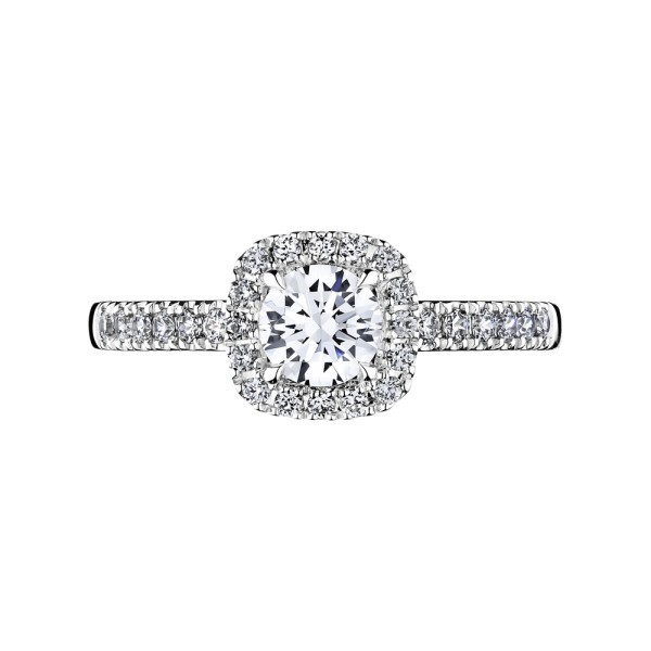 Solitaire Lepage Madame Rose en or blanc diamants
