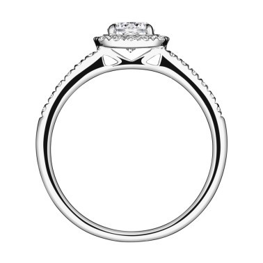 Solitaire Lepage Madame Rose en or blanc diamants