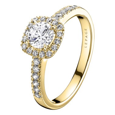 Solitaire Lepage Madame Rose en or jaune diamants