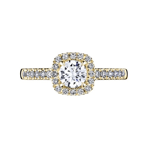 Solitaire Lepage Madame Rose en or jaune diamants
