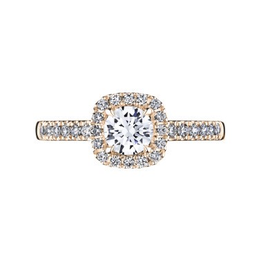 Solitaire Lepage Madame Rose en or rose diamants