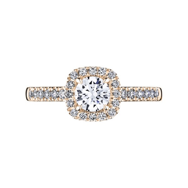 Solitaire Lepage Madame Rose en or rose diamants