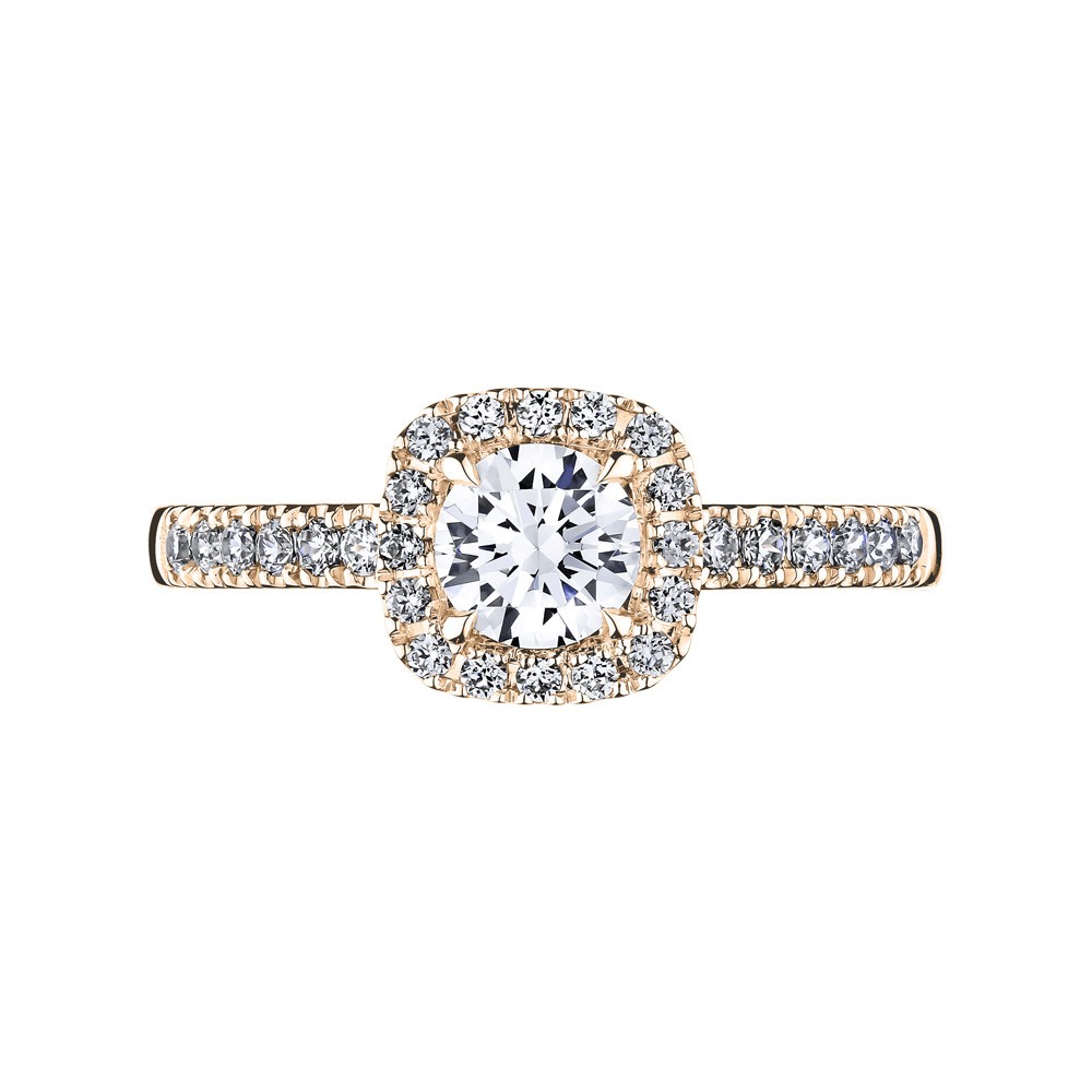 Solitaire Lepage Madame Rose en or rose diamants