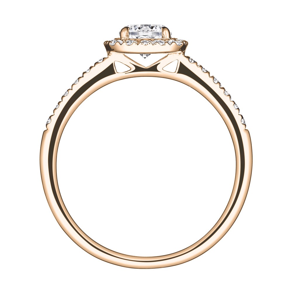 Solitaire Lepage Madame Rose en or rose diamants