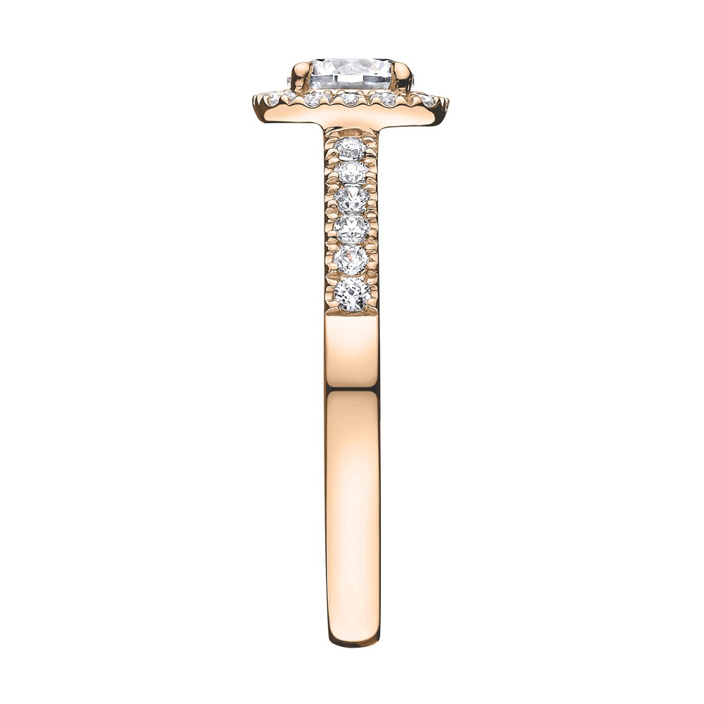 Solitaire Lepage Madame Rose en or rose diamants