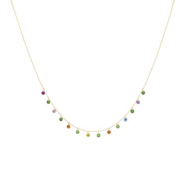 Collier La Brune et La Blonde Confetti Pop en or jaune et pierres précieuses 1,80 carat - Soldat_PL