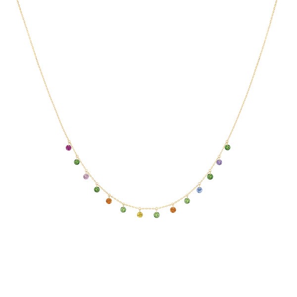 Collier La Brune et La Blonde Confetti Pop en or jaune et pierres précieuses 1,80 carat