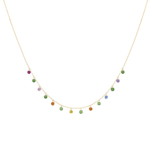 Collier La Brune et La Blonde Confetti Pop en or jaune et pierres précieuses 1,80 carat - Soldat