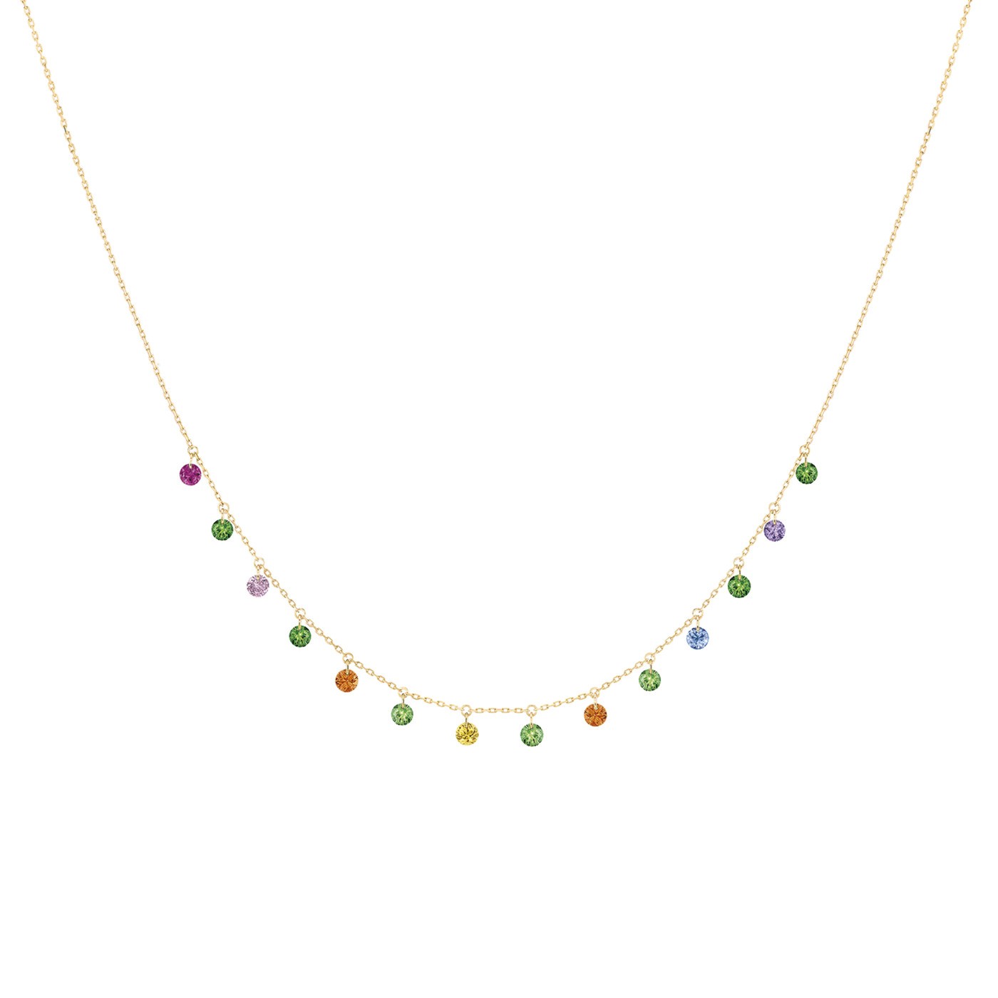 Collier La Brune et La Blonde Confetti Pop en or jaune et pierres précieuses 1,80 carat - Soldat