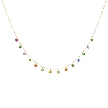 Collier La Brune et La Blonde Confetti Pop en or jaune et pierres précieuses 1,80 carat - Zoom
