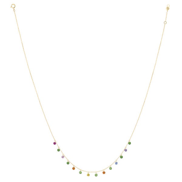 Collier La Brune et La Blonde Confetti Pop en or jaune et pierres précieuses 1,80 carat - Full