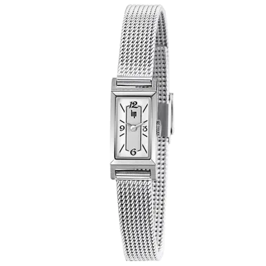 Montre Lip Churchill T13 quartz cadran blanc bracelet maille milanaise
