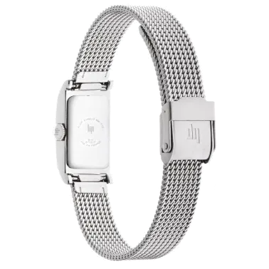 Montre Lip Churchill T13 quartz cadran blanc bracelet maille milanaise