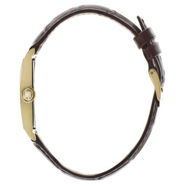 Montre Lip Churchill T18 quartz cadran doré bracelet cuir marron