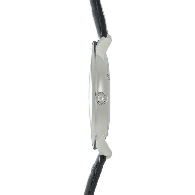 Montre Frédérique Constant Slimline Heart Beat automatique cadran argenté bracelet cuir noir 40 mm