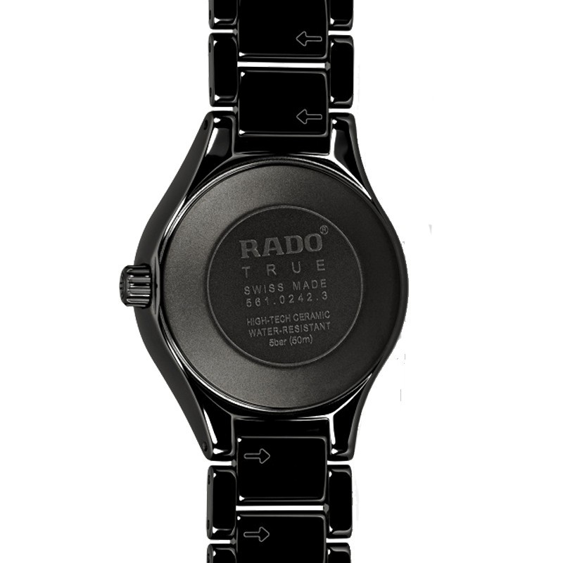 Montre Rado True quartz cadran noir bracelet céramique noire 30 mm R27059712