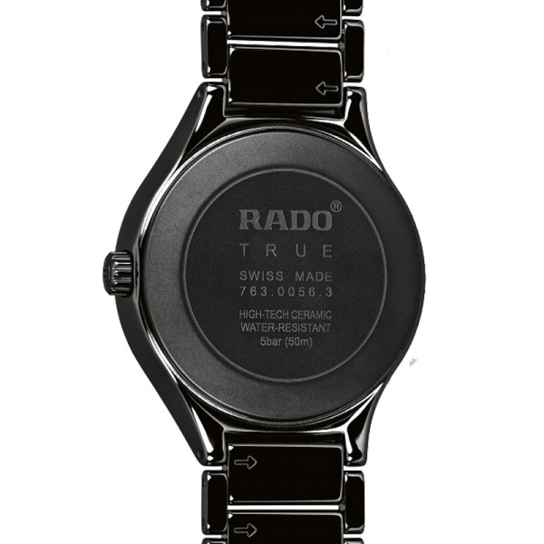 Montre Rado True automatique cadran noir bracelet céramique noire 40 mm