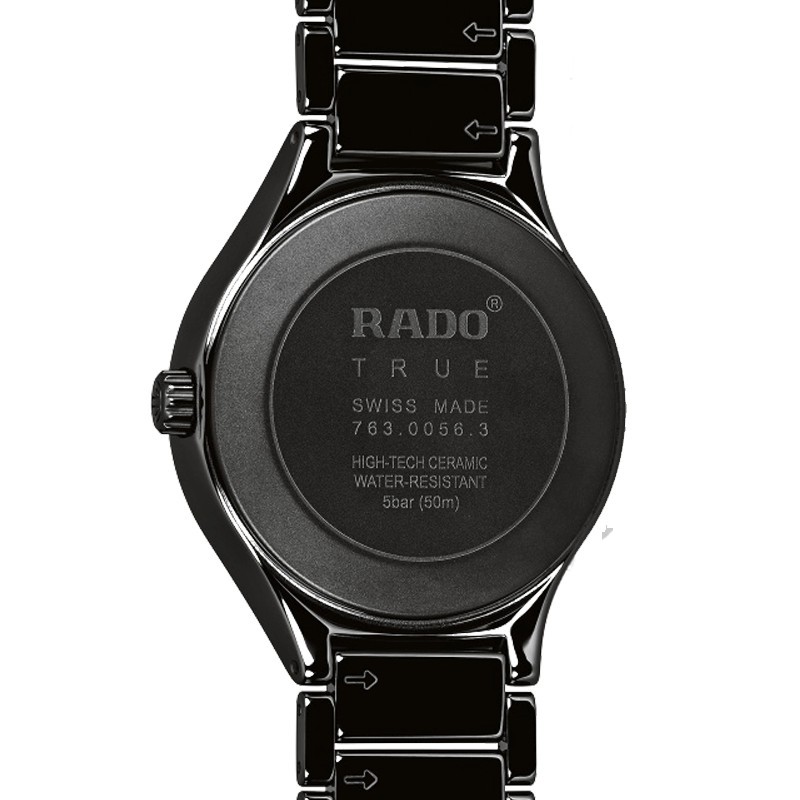 Montre Rado True automatique cadran noir bracelet céramique noire 40 mm