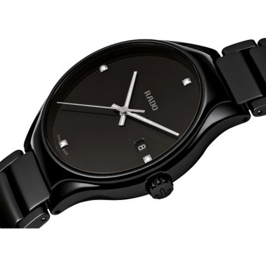Montre Rado True quartz cadran noir bracelet céramique noire 40 mm