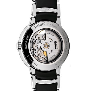 Montre Rado Centrix automatique cœur ouvert bracelet céramique noire 38 mm R30178152