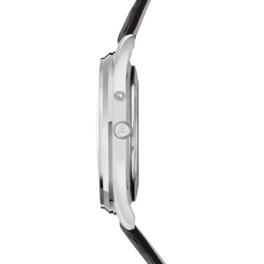 Montre Jaeger-LeCoultre Master Ulra Thin Réserve de Marche automatique cadran argent bracelet cuir noir 39 mm