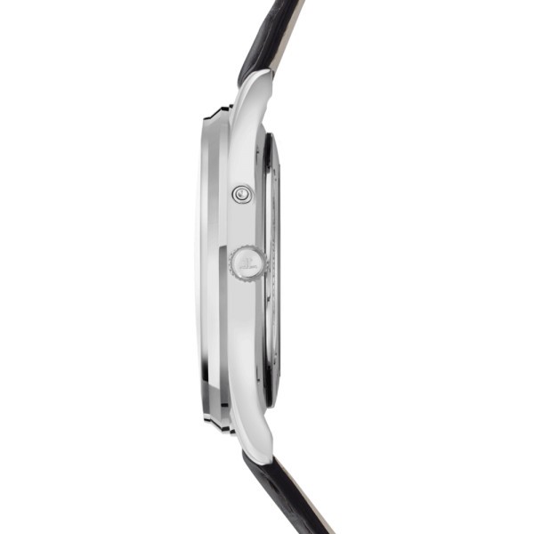 Montre Jaeger-LeCoultre Master Ulra Thin Réserve de Marche automatique cadran argent bracelet cuir noir 39 mm