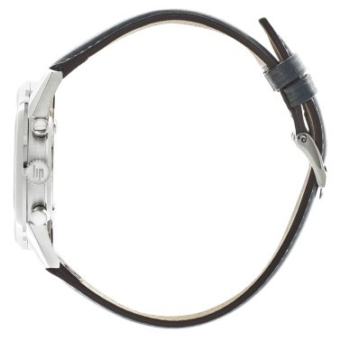 Montre Lip Himalaya Chronographe quartz cadran blanc bracelet cuir bleu 40 mm