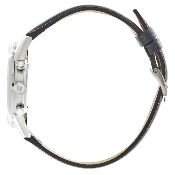 Montre Lip Himalaya Chronographe quartz cadran blanc bracelet cuir bleu 40 mm