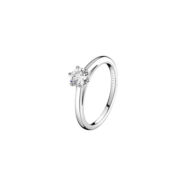 Solitaire Lepage Auguste en or blanc diamants