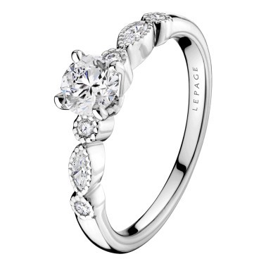 Solitaire Lepage Léon en or blanc diamants