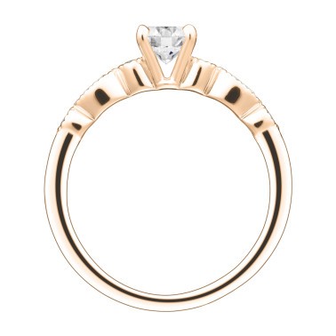 Solitaire Lepage Léon en or rose diamants