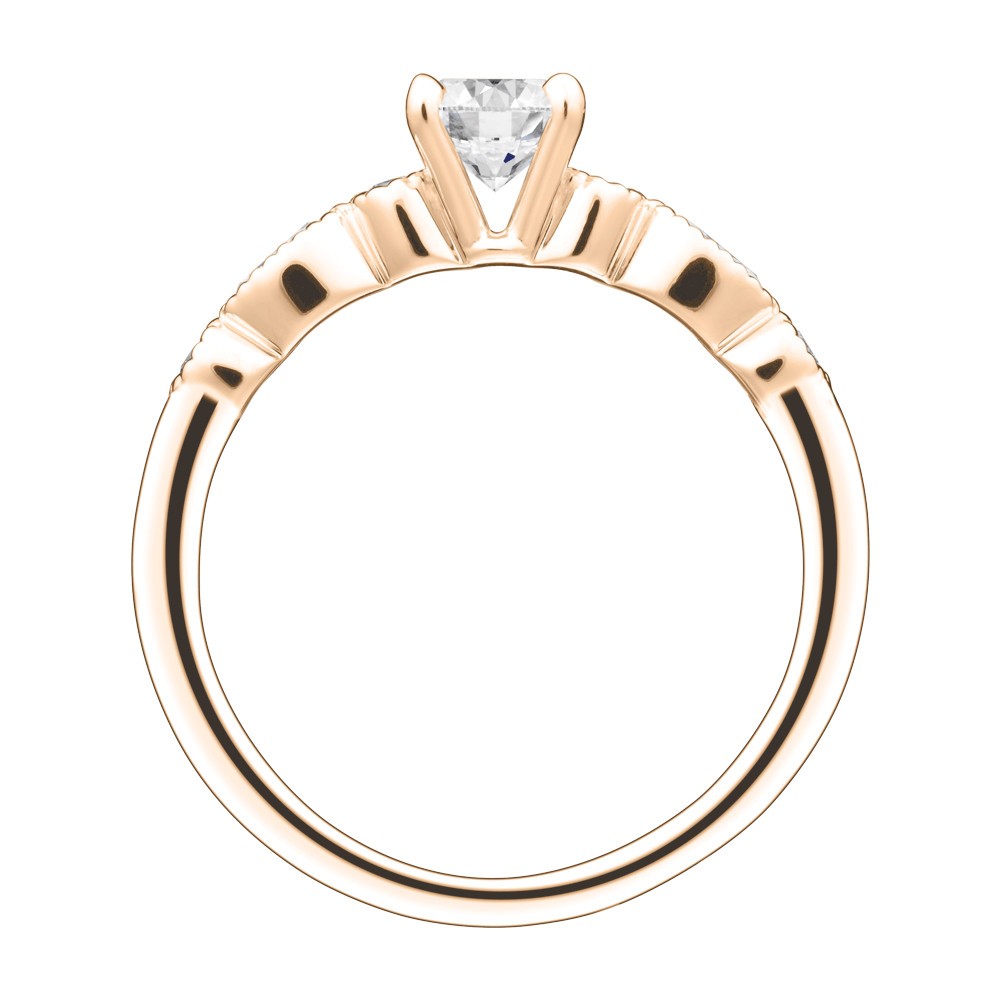 Solitaire Lepage Léon en or rose diamants