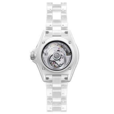 Montre Chanel J12 index chiffres arabes bracelet céramique blanche 38 mm