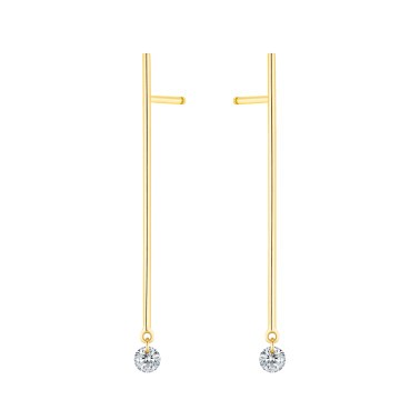 Boucles d'oreilles La Brune et La Blonde Majorette or jaune 2 diamants taille brillant 0,20 carat - Soldat