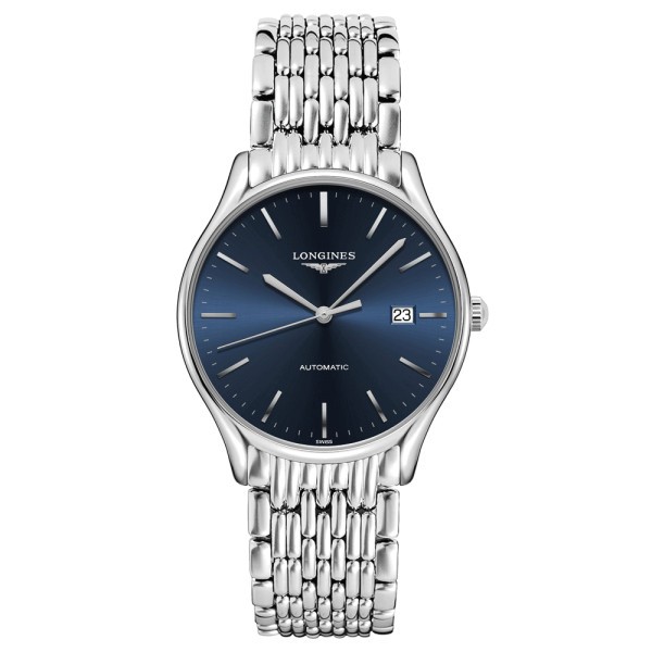 Montre Longines Lyre automatique cadran bleu bracelet acier 38,5 mm