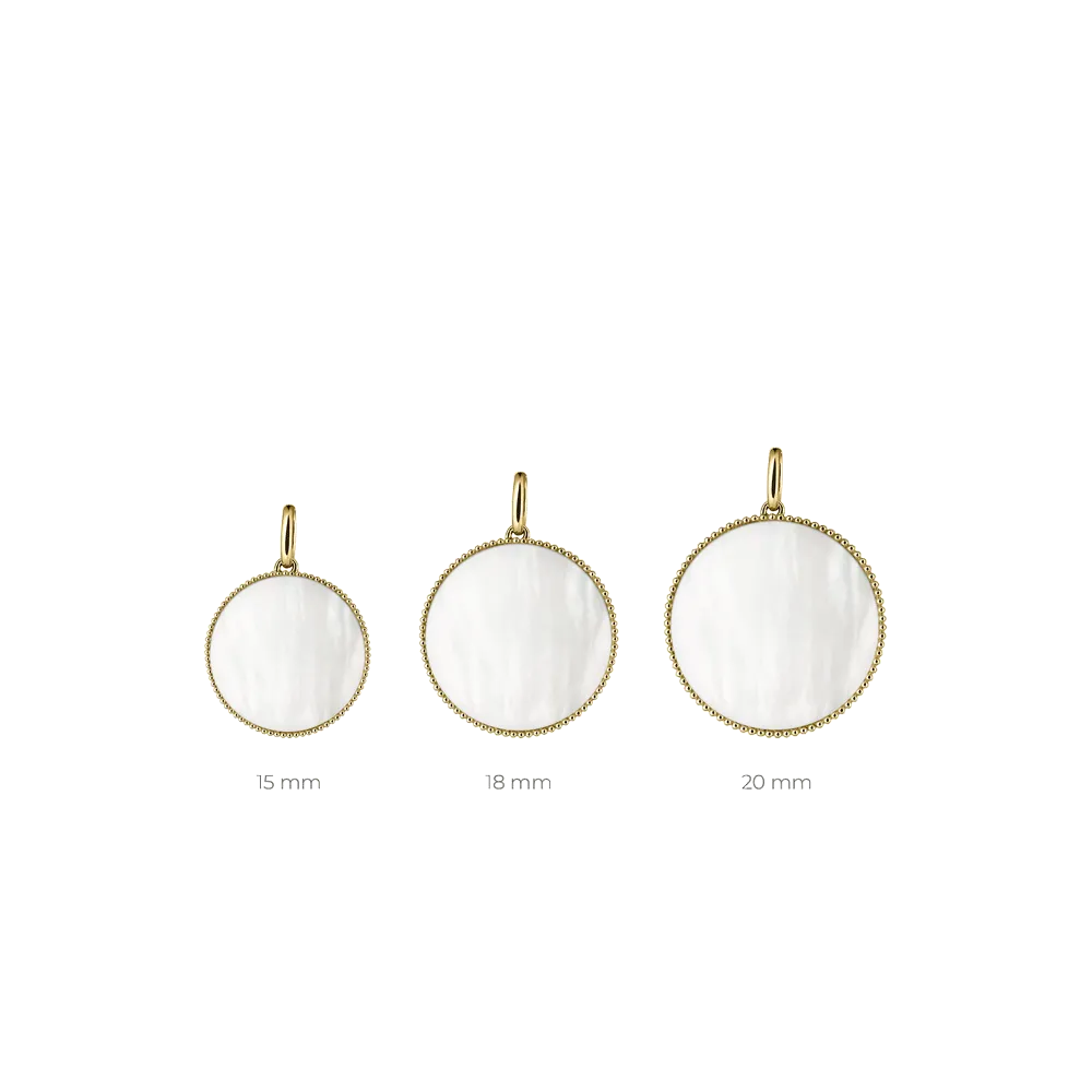 Médaille Lepage Colette Lune Perlée en or jaune et nacre blanche