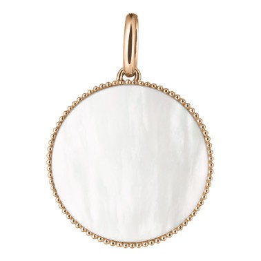 Médaille Lepage Colette Lune Perlée en or rose et nacre blanche