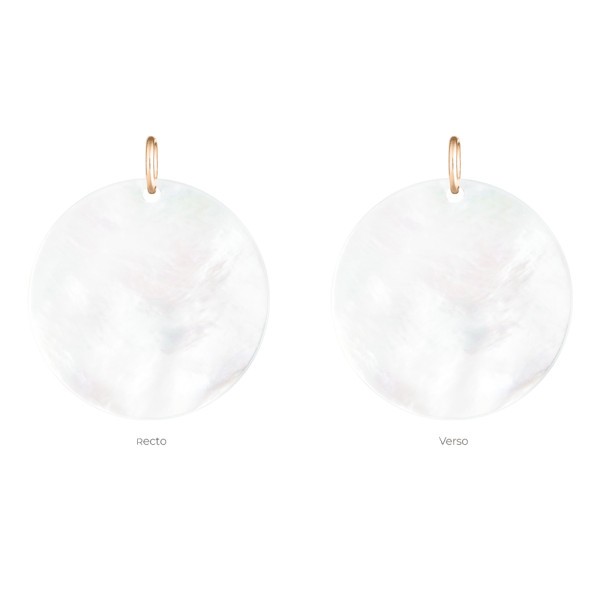 Jeton Lepage Colette Nuage en or rose et nacre blanche