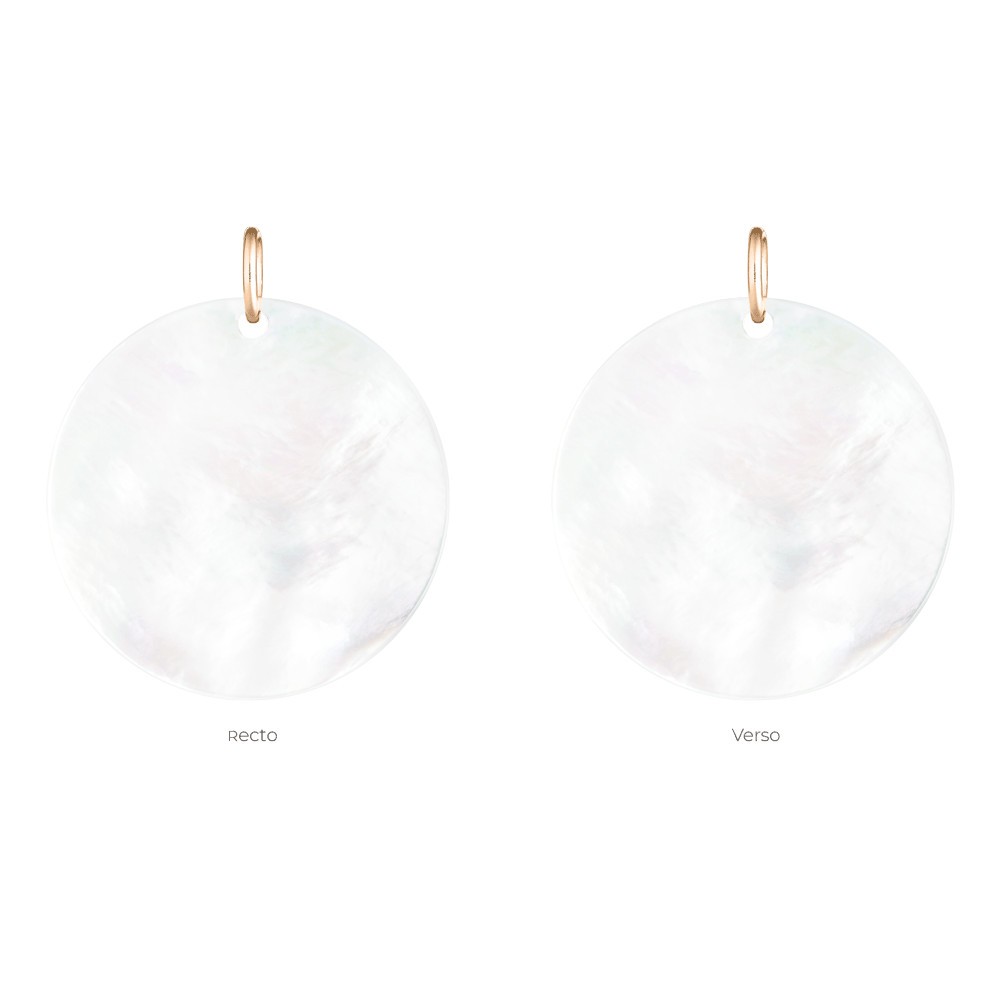 Jeton Lepage Colette Nuage en or rose et nacre blanche