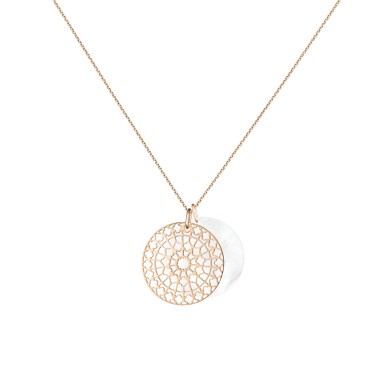 Jeton Lepage Colette Nuage en or rose et nacre blanche