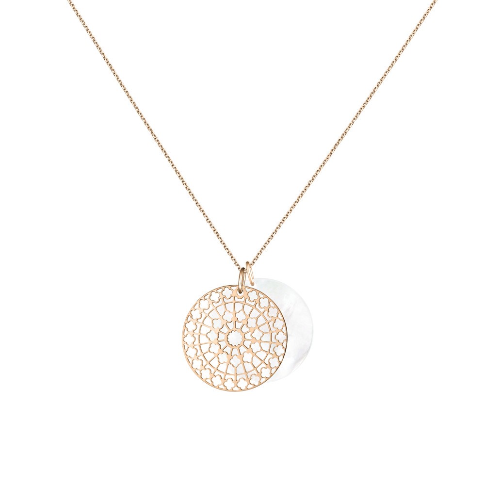 Jeton Lepage Colette Nuage en or rose et nacre blanche