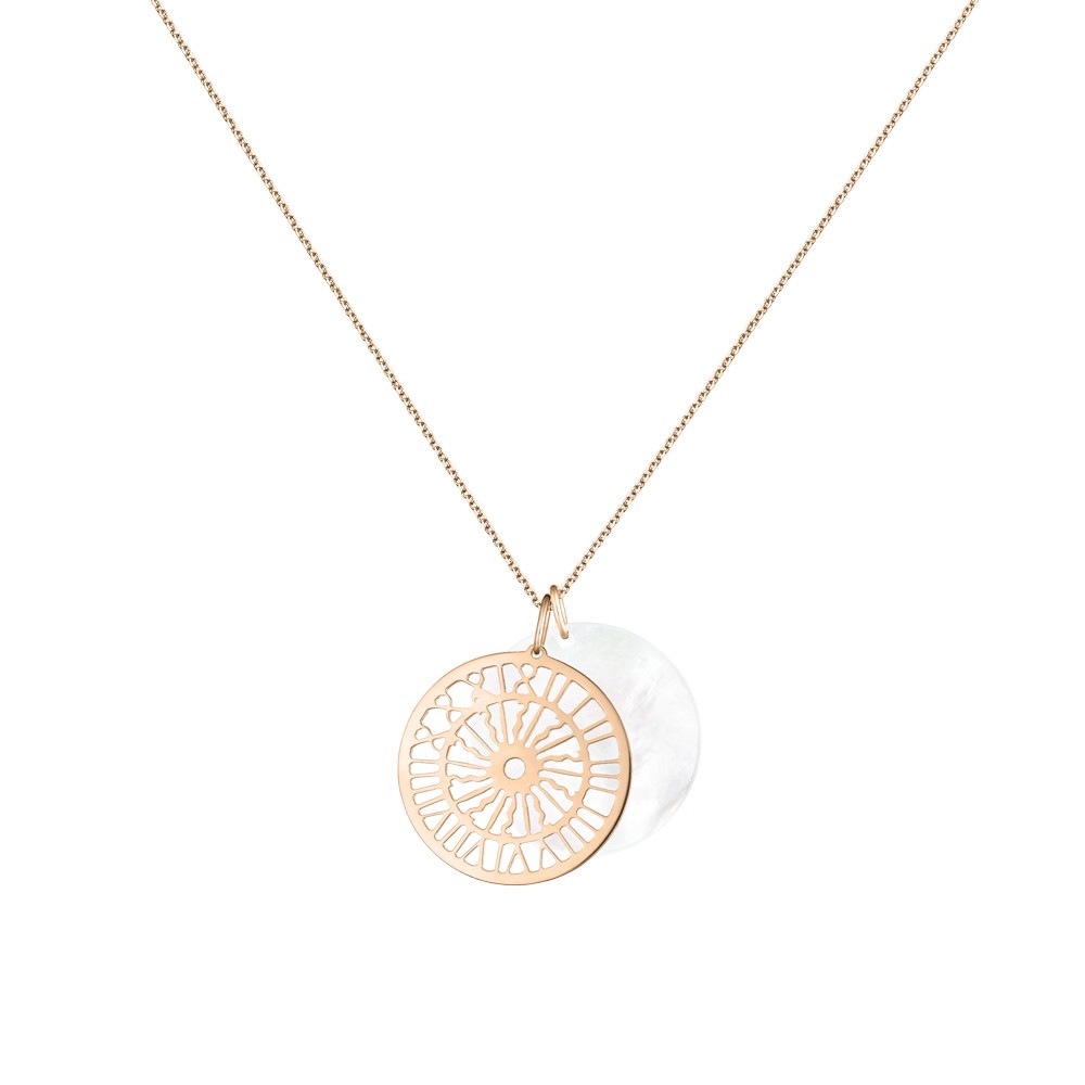 Jeton Lepage Colette Nuage en or rose et nacre blanche