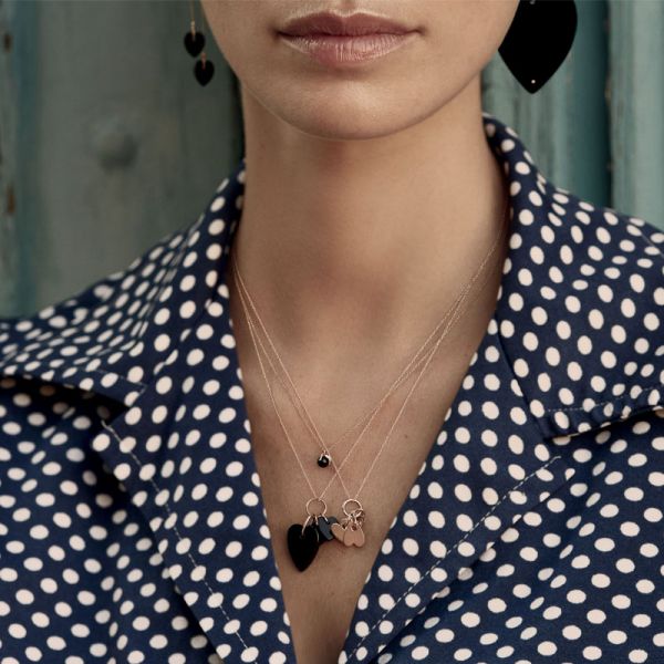 Collier Ginette NY Angele 3 Mini Hearts on chain en or rose