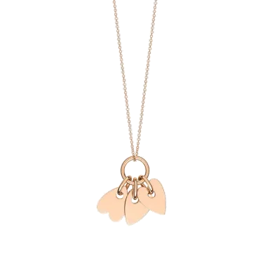 Collier Ginette NY Angele 3 Mini Hearts on chain en or rose
