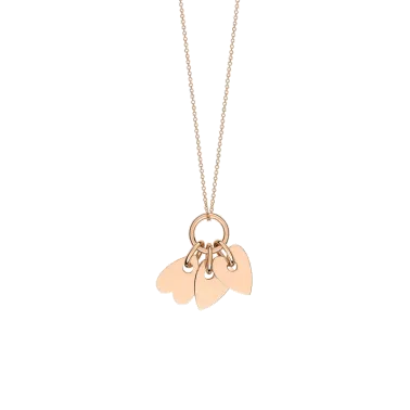 Collier Ginette NY Angele 3 Mini Hearts on chain en or rose