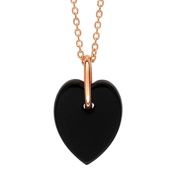 Buy Diamond Onyx Heart Pendant Necklace 14K Gold / Valentine's Necklace  Online in India - Etsy