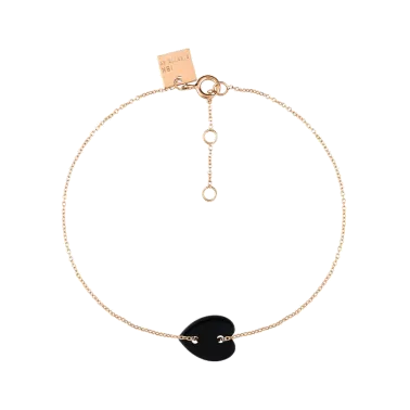 Bracelet Ginette NY Angele Mini Heart en or rose et onyx